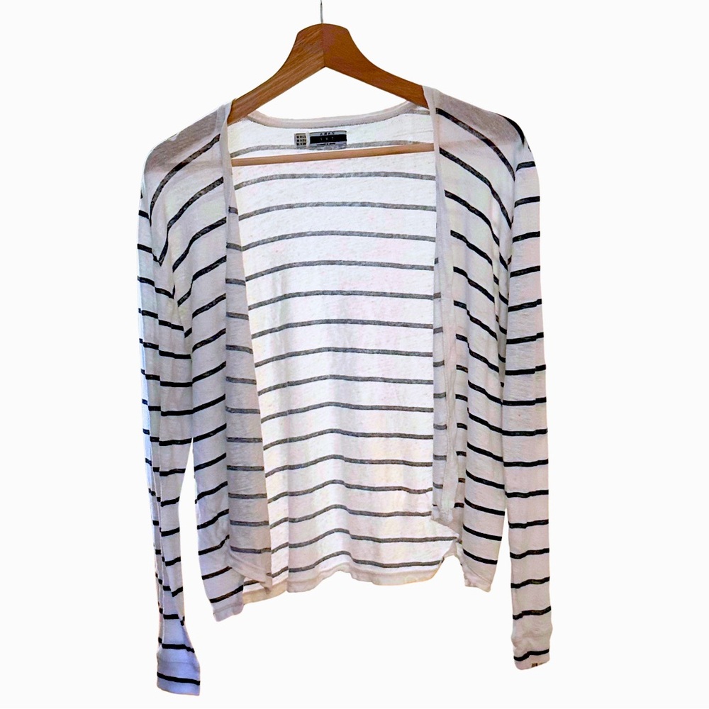 Zara Black and White Striped Cardigan